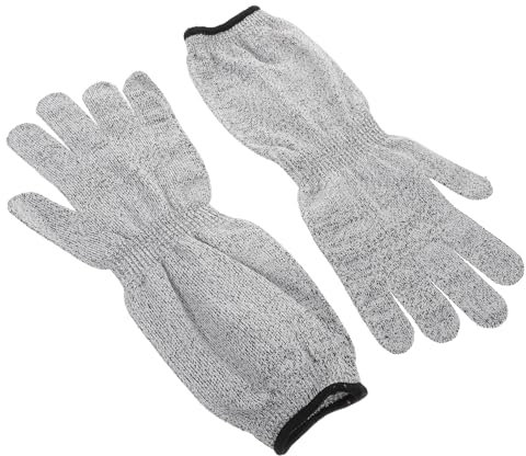 NUOBESTY Echtleder Handschuhe Mit Langen Ärmeln Schlagfeste Armschutzmanschetten Für Herren Zum Schneiden Für Küche Und Atmungsaktiv Und Langlebig