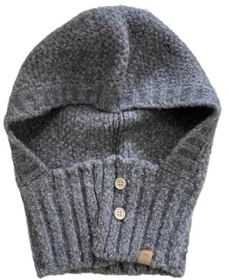 Sehuby Mütze, Uni, Kapuze für Outdoor-Aktivitäten, Hut mit Halswärmer, Mütze, Pullover, Uni, Mütze, Weben, Totenkopfmützen, 2000er Jahre