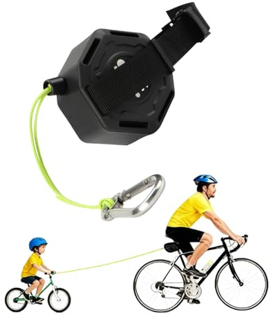 Fahrrad Abschleppseil 2 bis 2,3 m Fahrrad Abschleppseil Kinder Automatisch Aufrollbar Hochfestes Polyethylen Seil mit Fluoreszierendem Nylon Haken 60kg Tragkraft Ideal für Kinder und Erwachsene