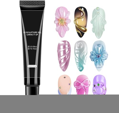 BommFu Gel 3D pour ongles | Colle à modeler pour ongles, charmante et facile pour salon, maison, mariage, vacances