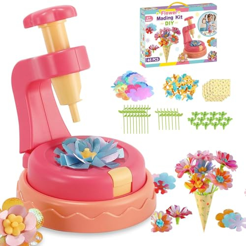 JOYVOVO Blompress, barn, gör-det-själv blommor, pysselset för barn från 4 år, buketter, pysselset, flickor, leksak, tyg, blommor, pysselset, blompress, pysselset, flickor, presenter för födelsedag