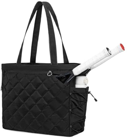 Genérico Tennis Tote,Bolso Grande de Tenis con Espacio para 2 Raquetas - Bolso de Almacenamiento Portátil con Compartimento para Zapatos y Bolsillo Húmedo | para Pádel y Tenis