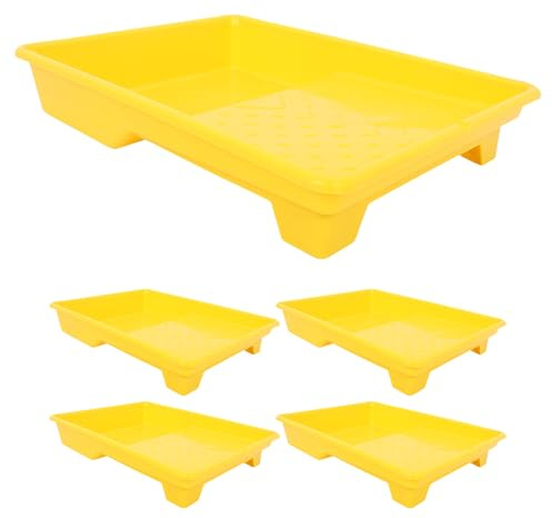 Angoily 5 pezzi Vassoio per Vernice in Plastica Riutilizzabile Organizer per Rullo Pittura Vaschetta per Miscelazione Colori per Pareti Mobili e Decorazioni Interne
