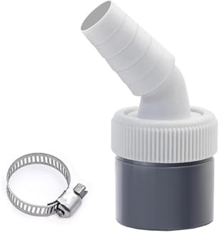 JZK Abflussanschluss für Waschmaschinen, 1/4-Zoll Winkelanschlussadapter für Rohrdurchmesser 40 mm mit Schlauchschelle für Geschirrspüler, Trockner und Waschmaschinen.
