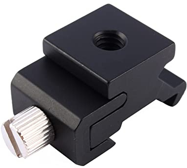 BONKZEBU Blitzschuh-Montageadapter, Kaltschuh-Halterung, 1/4-Halterung für DV-Spiegelreflexkamera, LED-Licht, Mikrofon, Blitzschuh, Verstellbare Schraube, Blitz-zu-Halterungs-Montageadapter für