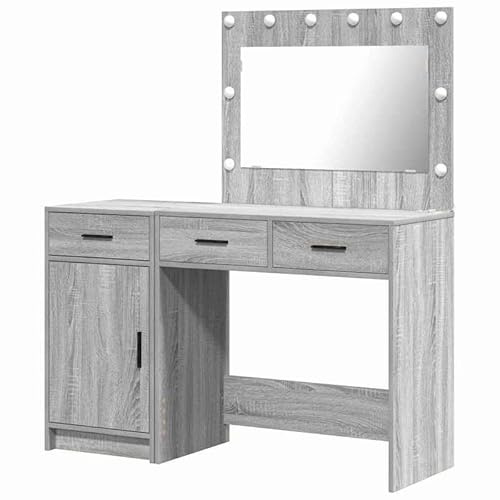Eleganz Tocador con puerta, juego de 2 unidades, gris, 40 x 41 x 75 cm, de material de madera, muebles de dormitorio, ahorro de espacio y moderno