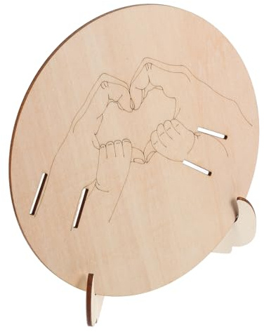 OUNONA Babyankündigungsschild mit Graviertem Design und Tragbar Geburtsanzeigeschild für Neugeborene als Babyshower Deko und Krankenhaus Zubehör