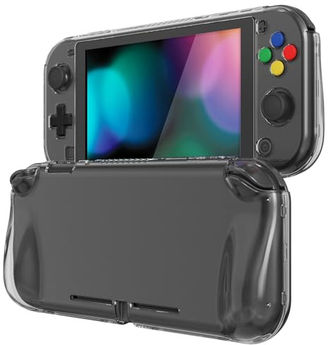 playvital Coque pour Nintendo Switch Lite,Transparent | avec Protection Écran & Capuchon Joystick & Couvre-Boutons,Étui Rigide pour Switch Lite Accessoire Housse Grip Ergonomique