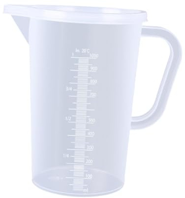 Gcljlmy Misurino, utensile da cucina, resistente al calore, maneggevole con coperchio, ideale per misurare liquidi come latte, succhi di frutta, olio e cottura (1000 ml)
