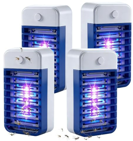 SKIKHN Mückenlampe, 4 Stück Insektenvernichter Elektrisch, Mückenschutz Steckdose, Steckdosen-Insektenvernichter, Elektrisch Insekten Mückenfalle, für Fliegen Mücken Motten für Küche, Schlafzimmer