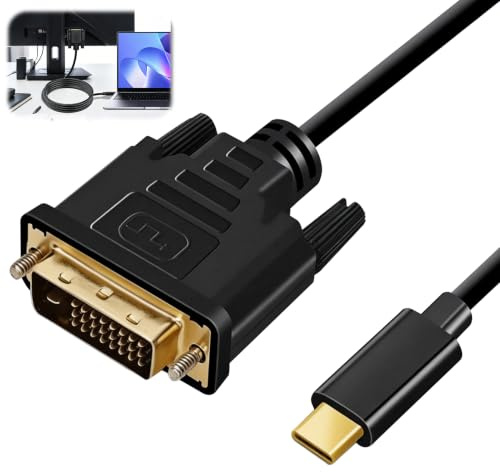 Cable USB C DVI Thunderbolt 4K 30Hz Adaptador USB Tipo C a DIV