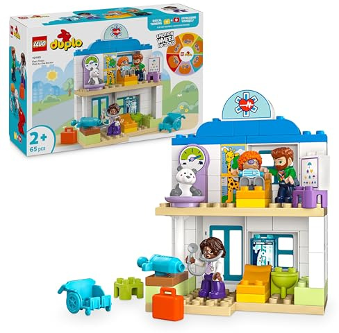 LEGO DUPLO Town Första gången: gå till doktorn Byggset för barn, Byggleksak som utvecklar finmotorik, Present för små barn från 2 år, Sjukhuslekar med vardagshjälte 10449