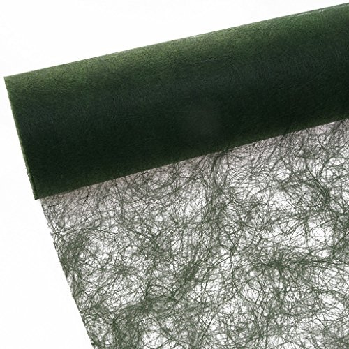 Sizoflor Tischband - 25 Meter Rolle + 100 Dekodiamanten Gratis (30cm Breite, Dunkelgrün)