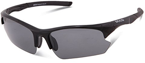 DUCO Polarisierte Sport-Sonnenbrille zum Laufen Radfahren Angeln Golf TR90 Unbreakable Rahmen 6213 (Schwarz)