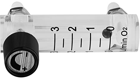 FTVOGUE Gasregler Durchflussmesser 0-3LPM Durchflussmesser mit Regelventil für Sauerstoff/Luft/Gas | Präzise Messung des Sauerstoffflusses, transparenter Körper für Sichtbarkeit, integriertes Ventil, Anschlüsse 8 mm