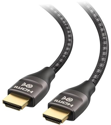 Cable Matters - Câble HDMI Ultra 8K 48 Gbit/s avec connecteurs métalliques et Gaine tressée – Compatible 8K 120 Hz et HDR pour PS5, Xbox Series X/S, RTX3080 / 3090, RX 6800/6900 Apple TV– 2 m