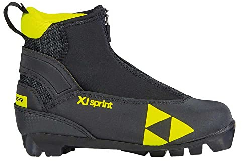 Fischer XJ Sprint Cross Country Ski Boots, Black/Yellow, 25