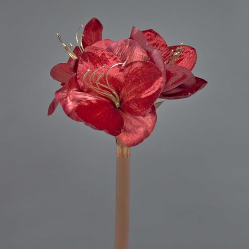 artplants.de Amaryllis künstlich Kirsty, rot, 70cm, Ø9cm - Amaryllis Kunstblume