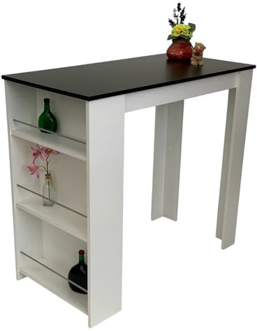Möbel SD barbord barbord svart vit modern lantlig stil tillverkad i Tyskland, längd: 112 cm bredd: 57 cm höjd: 107 cm