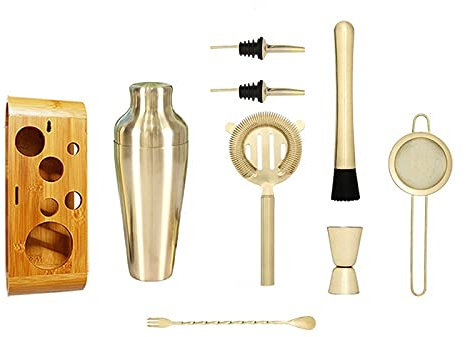Juego de coctelera Juego de coctelera Juego de coctelera Elaboración de cócteles Negro mate Juego de coctelera de acero inoxidable de 11 piezas Herramienta de barra para mezclar Margarita, Manhattan