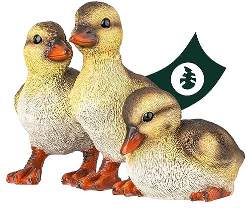 VERDOBA Figuras de Patito para jardín – Decoración de Estanque de jardín – Figuras para la decoración del Estanque – Patos Resistentes a la Intemperie decoración de poliresina para el Estanque
