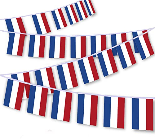 MacLand 30 cuerdas de bandera de los Países Bajos, banderines holandeses de 32 pies, pancarta de decoración de Holanda para decoración de patio interior y exterior