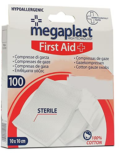 JUANIO Paquete de 10 Cajas de 100 Compresas de Gasa Estéril - 10 x 10 cm