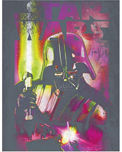 Star Wars - Gerahmter Leinwanddruck (40 cm x 30 cm) (Schwarz/Pink)