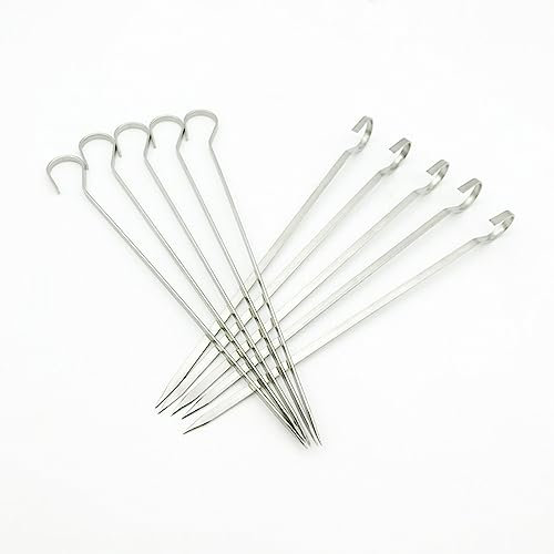 Brochettes de brochettes suspendues, bâtonnets plats de barbecue de barbecue, brochettes de grillade d'acier inoxydable, for le légume de poulet de crevette de viande ( Color : 100 , Size : 18*0.4*0.1