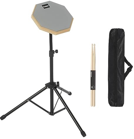 awagas Gummi Drum Practice Pads übungspad kit 55-90cm Verstellbarer Bügel | 8 Zoll schlagzeug Übungspad Drum Pad Set Mit Ständer Schlagzeug Sticks Aufbewahrungstasche für Schlagzeugern Anfängern
