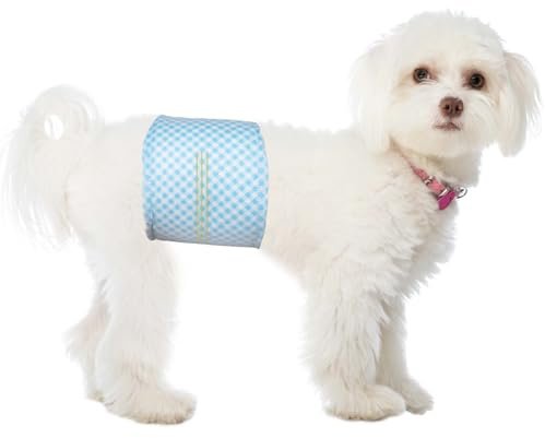 Flying Paws Bande per pancia usa e getta per cani maschi, con indicatore di umidità, super assorbenti, morbidi, pannolini per cani maschi (S, 40)