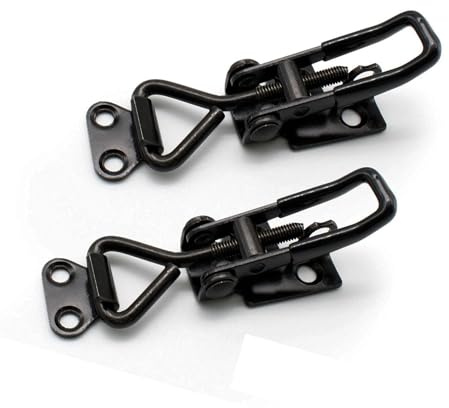 JIKEXINGMENG Long-Listing Toggle Clamp Latch, Galvanized Iron - Secure Closure for Doors, Cabinets, Boxes & More,100KG Hold Capacity(3-Pack) (2, Black)