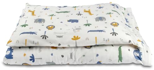 schlummersack Kinder Bettwäsche Set 100x135 Dschungel aus 100% Baumwolle, Wendbar, mit Reißverschluss, Oeko-Tex
