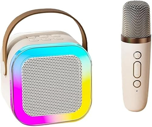 MINI CASSA SPEAKER BLUETOOTH RGB RICARICABILE CON MICROFONO WIRELESS PER KARAOKE