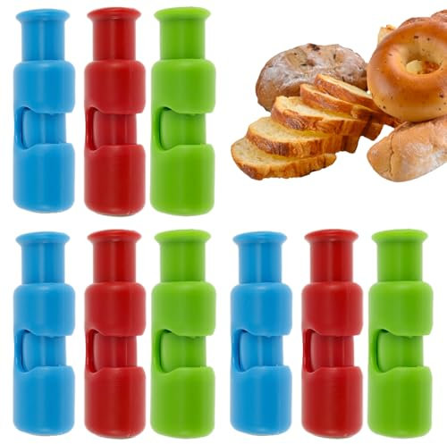 9pcs / 21pcs Bag Clips Plastik Brotbeutel Clip mit nicht -Schlupf -Gummi -Pads Leichte Lebensmittelklammern Multifunktionaler Beutel Schließklamm xiangbaoshang(9)