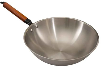 KRODEAIR Poêle Wok – Poêles à Frire antiadhésives en Acier Inoxydable – Batterie de Cuisine Anti-Rayures pour cuisinière à gaz, à Induction ou électrique