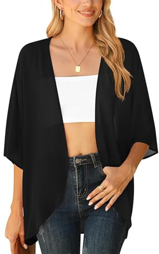 YGJIEGENG Summer Bikini Kimono Chiffon Tops for Women UK Beach Cover Ups