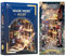 RONSTONE DIY Book Nook Kit - Casa de Muñecas con Luz LED y Funda Antipolvo - Callejón Mágico Nocturno Puzzles de Madera 3D Sujetalibros Estantería Decoración Creativa Regalo para Adultos