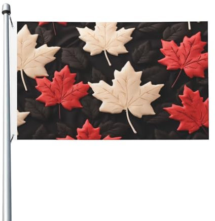 Rote und weiße Ahornblätter, 7,6 x 12,7 cm, doppelseitige Flagge, robustes und dekoratives Outdoor-Banner, ideal für Garten, Schlafzimmer und Partydekoration