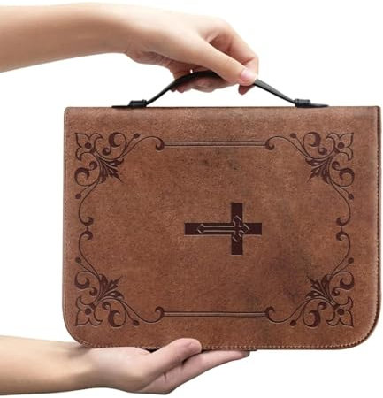 Bibelhüllen Für Frauen,Bibelhüllen Für Frauen - Retro-PU-Bibelhüllen - Bibelhüllen Mit Reißverschlussgriff Für Männer Und -Frauen, Bibelkirche, Schützende Tragetasche