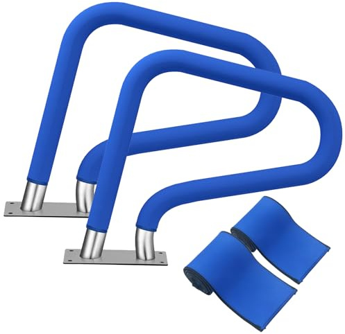 KETNET Pool Handrail Covers with Zippers for Inground Swimming Pools Hand Rail Cover, 4-10 ft Non Slip Cool Touch Heat Resistant, Blue, Anti-Slip Swim Pool Railing Ladder Handle Grip 8 Feet 2 Pack