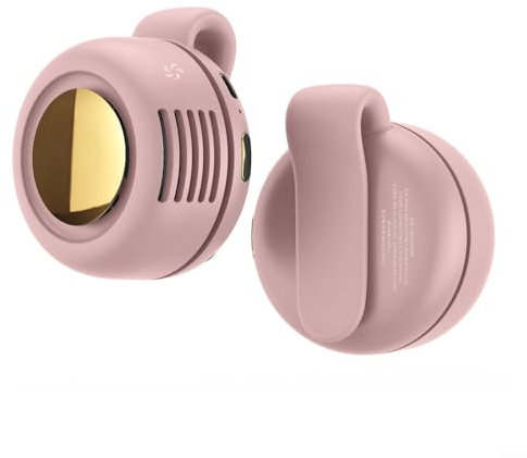 Mini ventilatore elettrico portatile silenzioso senza pale, mini ventilatore per clip in vita, 3 velocità, ricaricabile tramite USB, ventole a clip per le mani libere (rosa)