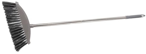 Abaodam Outdoor Broom Long Handle Household Floor Wiper Stainless Steel Grey Home Cleaning Broom Suitable for Indoor and Outdoor Sweeping