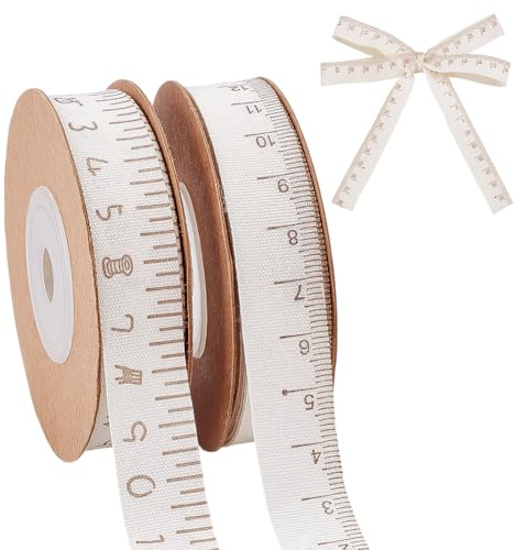 PH PandaHall Cinta métrica de algodón de 18 m, 2 estilos, con escala, 15 mm de ancho, cintas de tela métrica, cinta de costura para manualidades escolares, manualidades, regalos para profesores