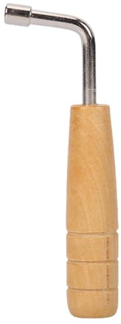 Lyre Harp Wrench Tool, Tuning Hammer Accessory, Square Tip Adjuster, L | Shape Handle Design, Precision String Alignment, Compact Size, Made of Metal Wood Material, 2.09x4.53in