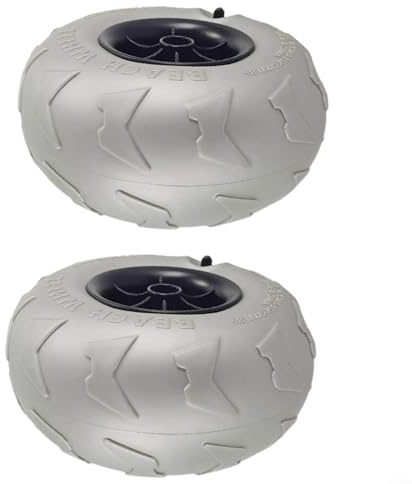 ComfyHarbor Lot de 2 roues de rechange pour chariot de plage, ballons, kayak, sable, 20,6 cm de diamètre, en PVC, pour le camping et le transport
