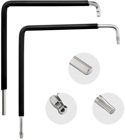 Xiciki Juego de 2 herramientas de ajuste de ventana, curvadas hexagonales de 4 mm, rótula de 4 mm y Torx TX15 para un ajuste versátil de herrajes de ventanas