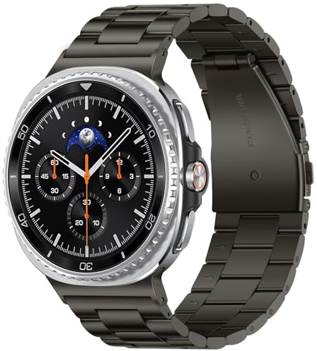 Anlinser Kompatibel med Galaxy Watch 8 44 mm, 40 mm/Watch 8 Classic, 46 mm, No Gap metallarmband, 22 mm, grafit