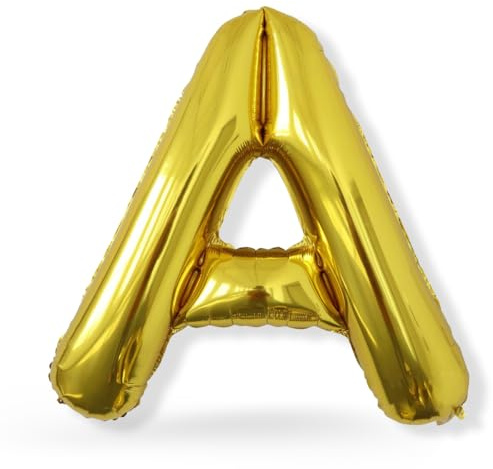 FUNXGO XXL Folienballon Buchstabe A Gold Glänzend ca. 100cm - Riesen Alphabet Ballon - Helium oder Luftfüllung - Ideal für Geburtstag, Hochzeit, Jubiläum, Party Deko & JGA - Ballon A Gold