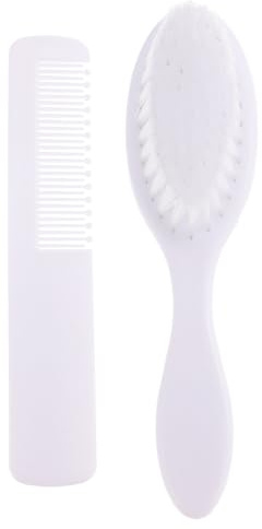 Hoement Bürsten und Kammset für Babys Kopfhautmassage Frei Kunststoff Weiß mit Weicher Massagebürste für Sanfte Haarpflege bei Neugeborenen und Kleinkindern Reise Badeset